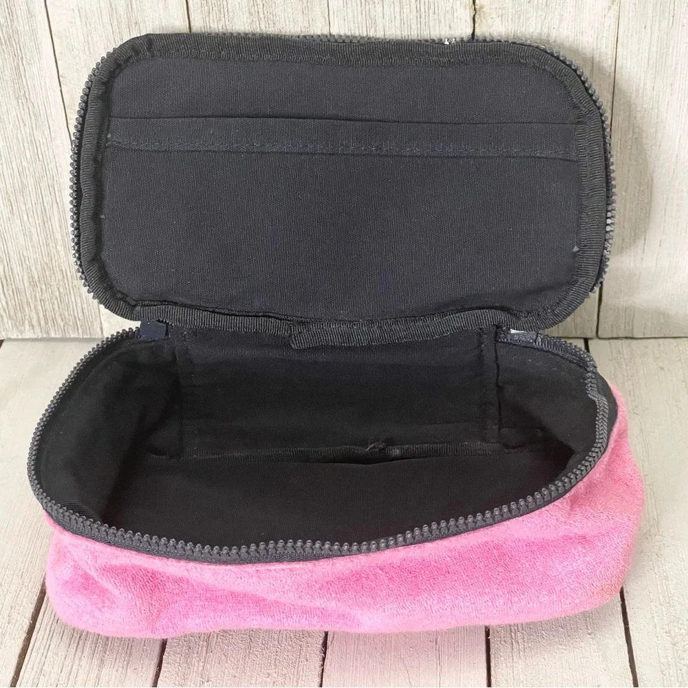 Retro Y2k Juicy Couture Terry Cloth Zip Around Cosmetic Pouch Bag